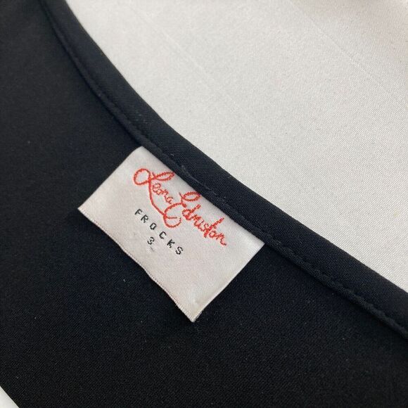 Leona Edmiston Frocks Women's Black Midi Dress Size M Office Goth Witchy Career - Picture 8 of 11